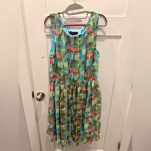Signature by Robbie Bee Multicolor Chiffon Dress Size 14 | Sleeveless Party